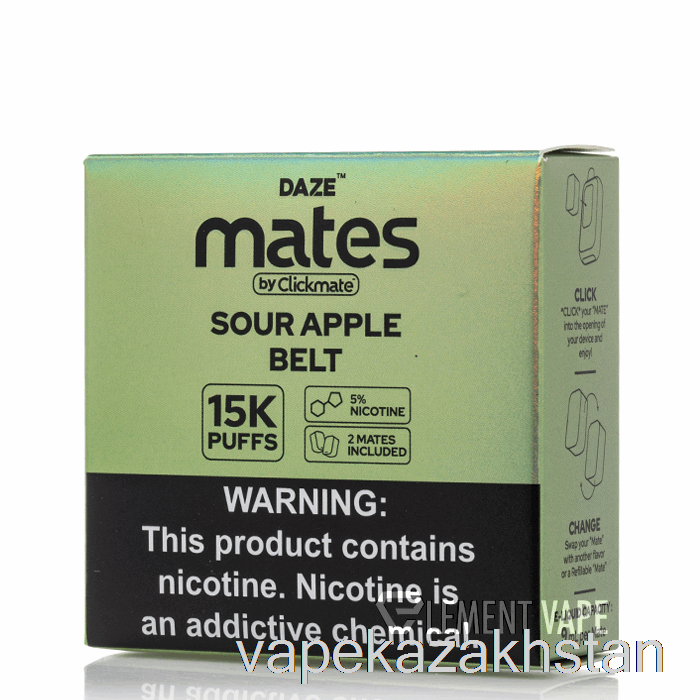 Vape Disposable 7 Daze Mate Pods Sour Apple Belt